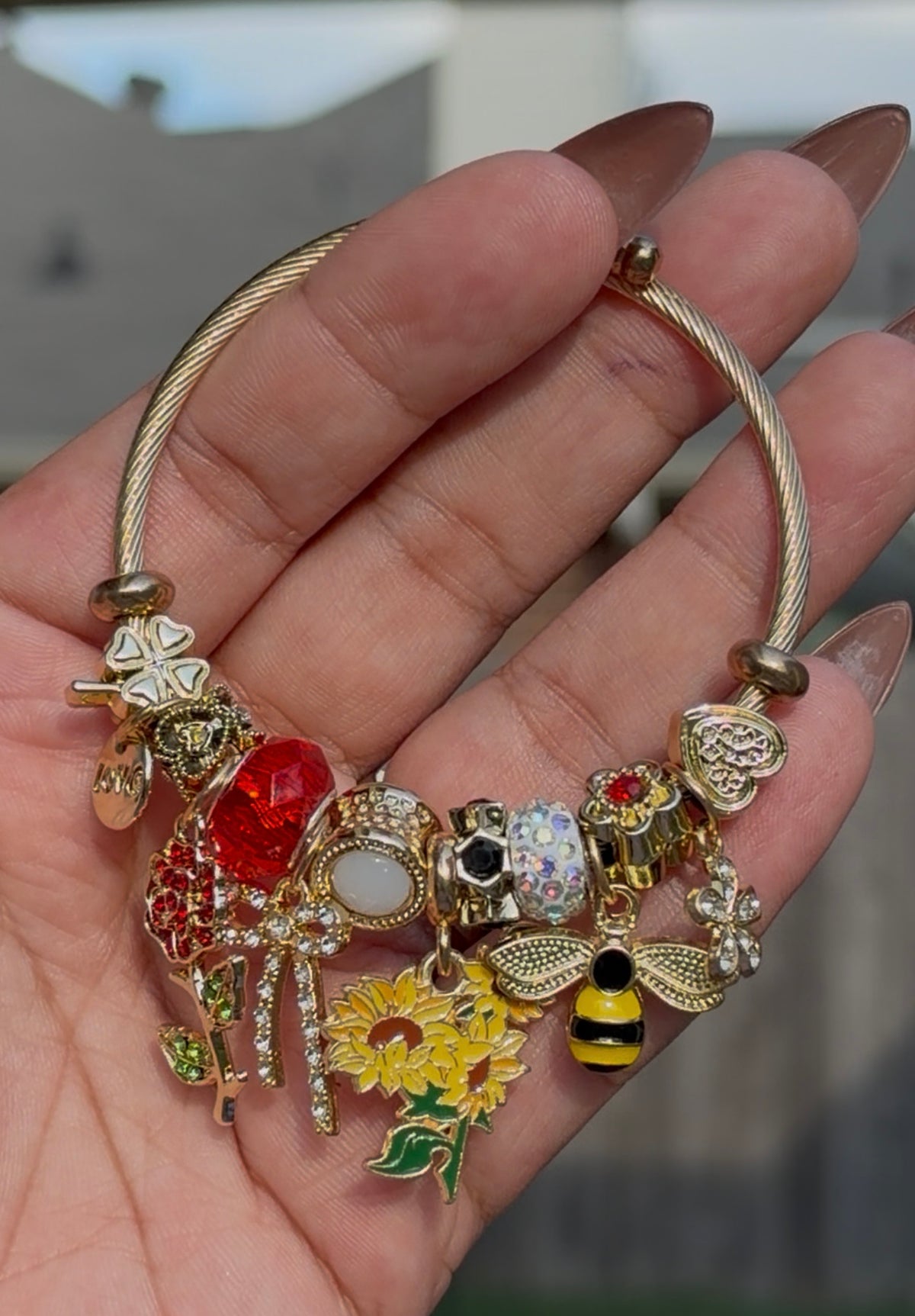 Golden Garden Charm Bracelet