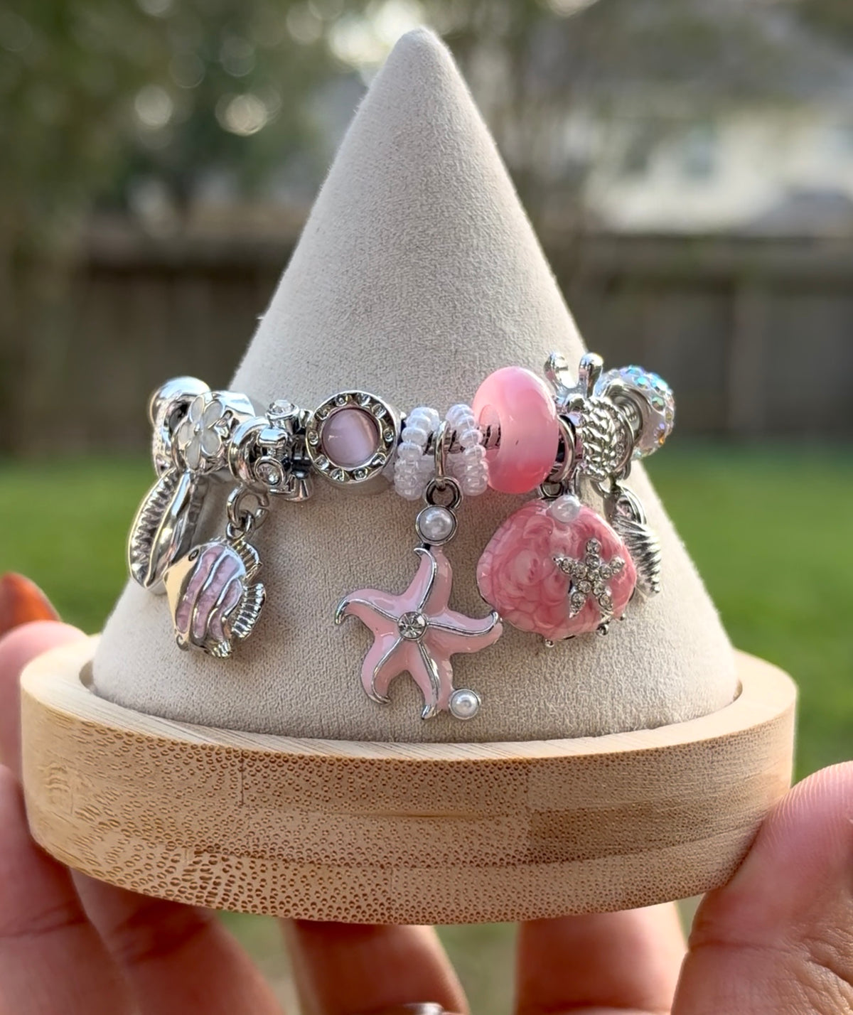 Pink Tides Ocean Charm Bracelet
