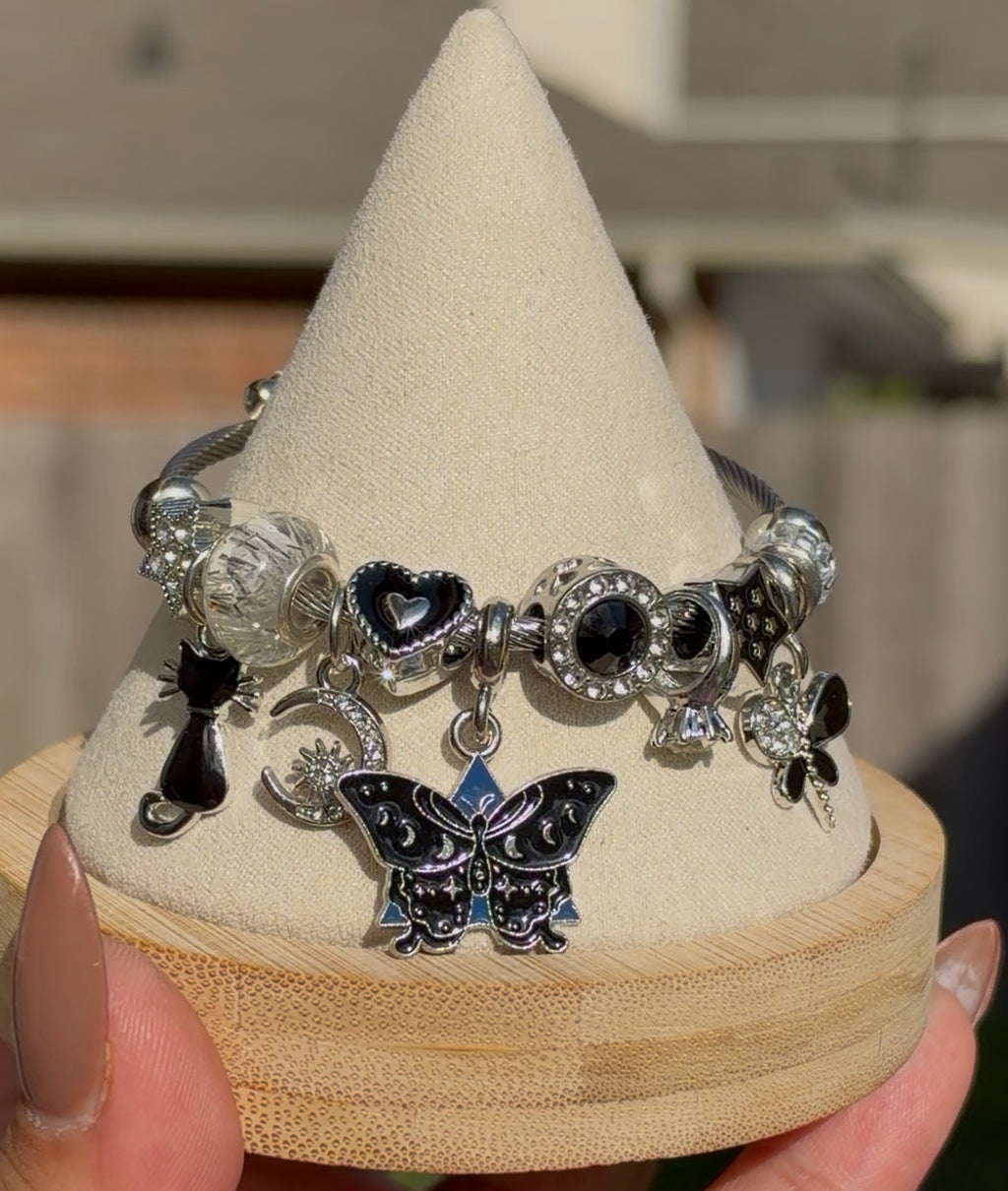 Midnight Flutter Charm Bracelet